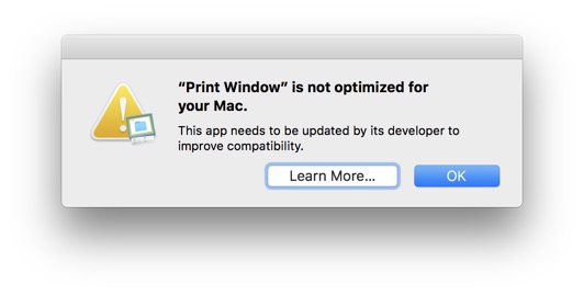 High Sierra 64-Bit Error Message